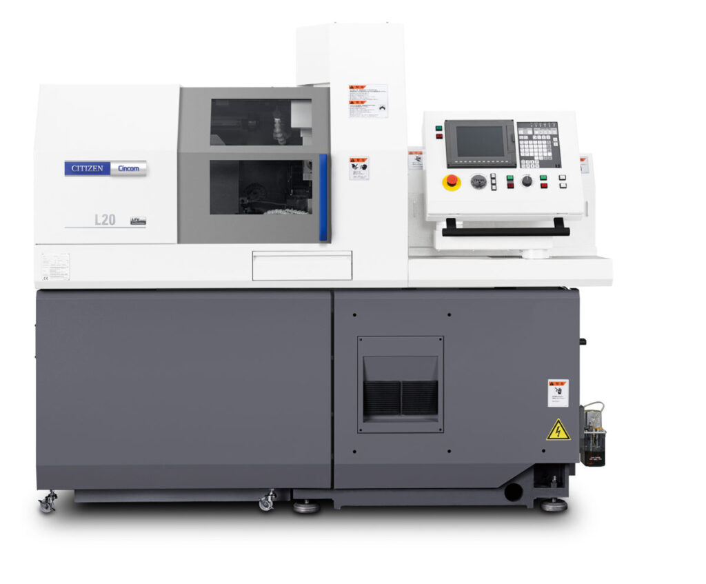 ATC ermöglicht auf der Cin-com L20-XII ATC in Verbin-dung mit der B-Achse über ER 16-Werkzeugaufnahmen die schnelle Nutzung von insgesamt 13 Werkzeugen für die Vorderseitenbearbeitung.