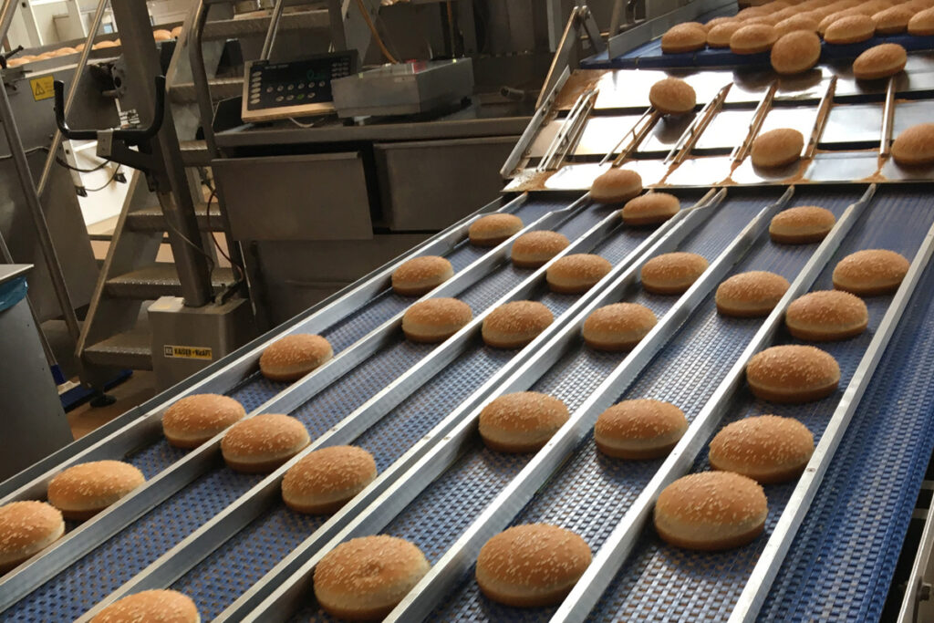 Linienverteiler für Backwaren.