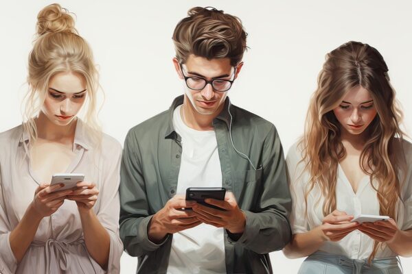 Junge Menschen am Smartphone