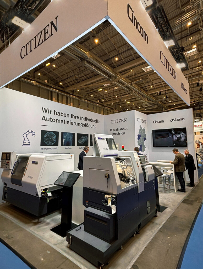 Während der NORTEC zeigte Citizen Hochleistungs-Präzisions-Drehtechnologie und informierte über Automationslösungen aus eigenem Hause wie etwa selbst entwickelte Roboterzellen, die sich optimal an die spezifische, kundenindividuelle Bauteilproduktion anpassen lassen.