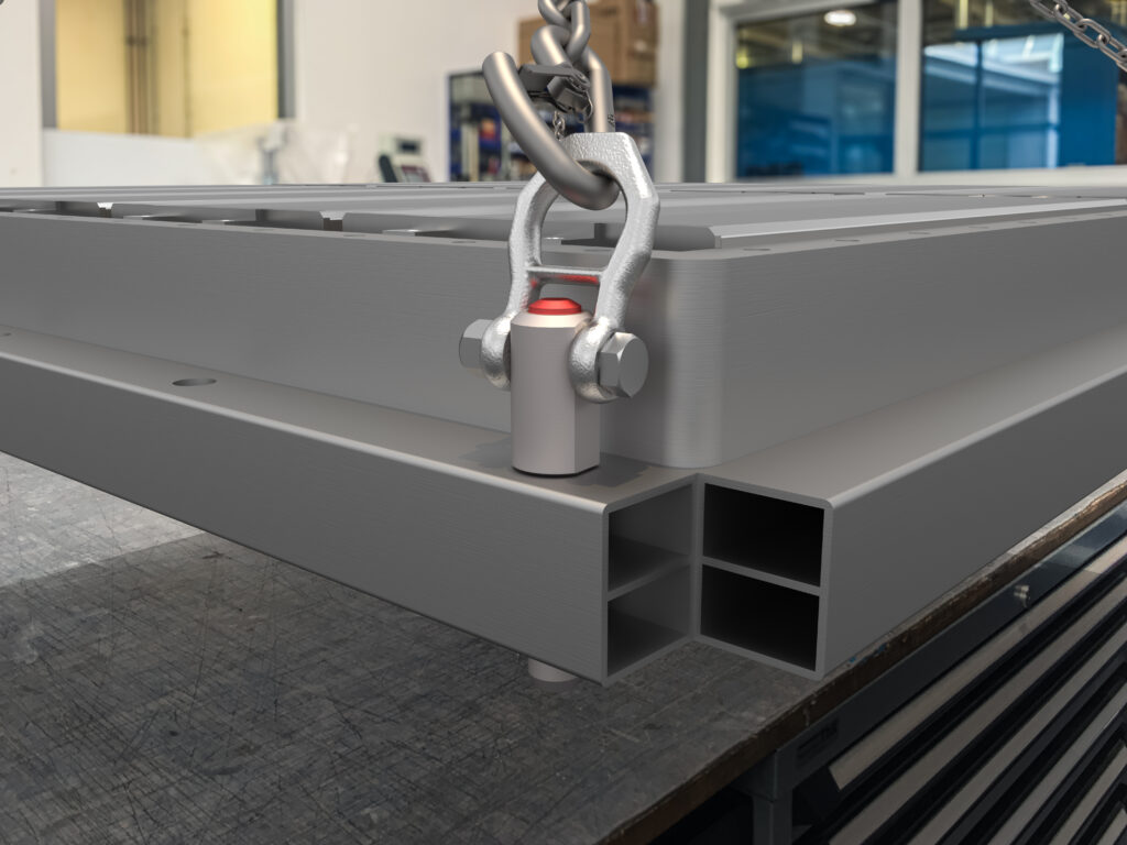 Mit den Kugeltragbolzen von Halder lassen sich schwerer Batteriemodule für Elektrofahrzeuge sicher und effizient handhaben.