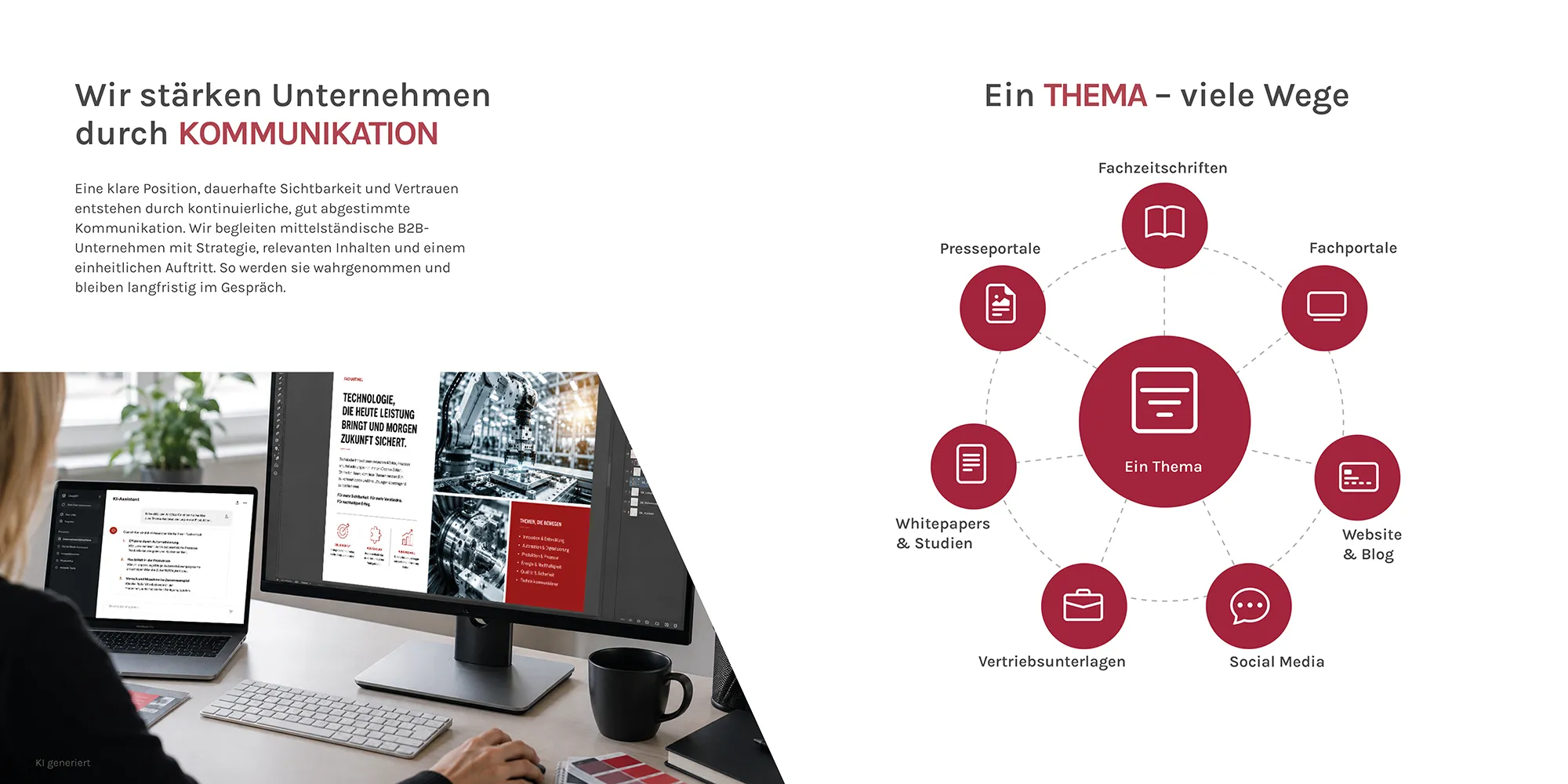 KSKOMM Agenturbroschüre: Kommunikation für Unternehmen und vielfältige Wege der Content-Veröffentlichung